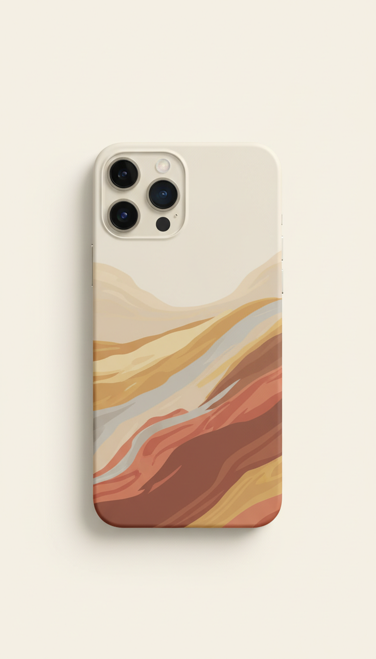 Custom photo skin for iPhone 14 Pro, Three-quarter angle showcasing phone skin on device in-hand or resting naturally on a...