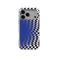 Blue Illusion | Blue Checkered Optical Illusion iPhone Case