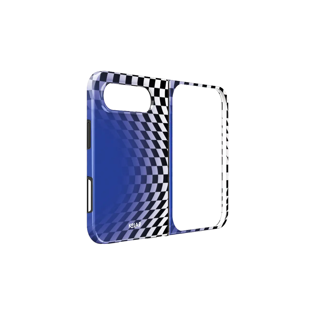 Blue Illusion | Blue Checkered Optical Illusion iPhone Case