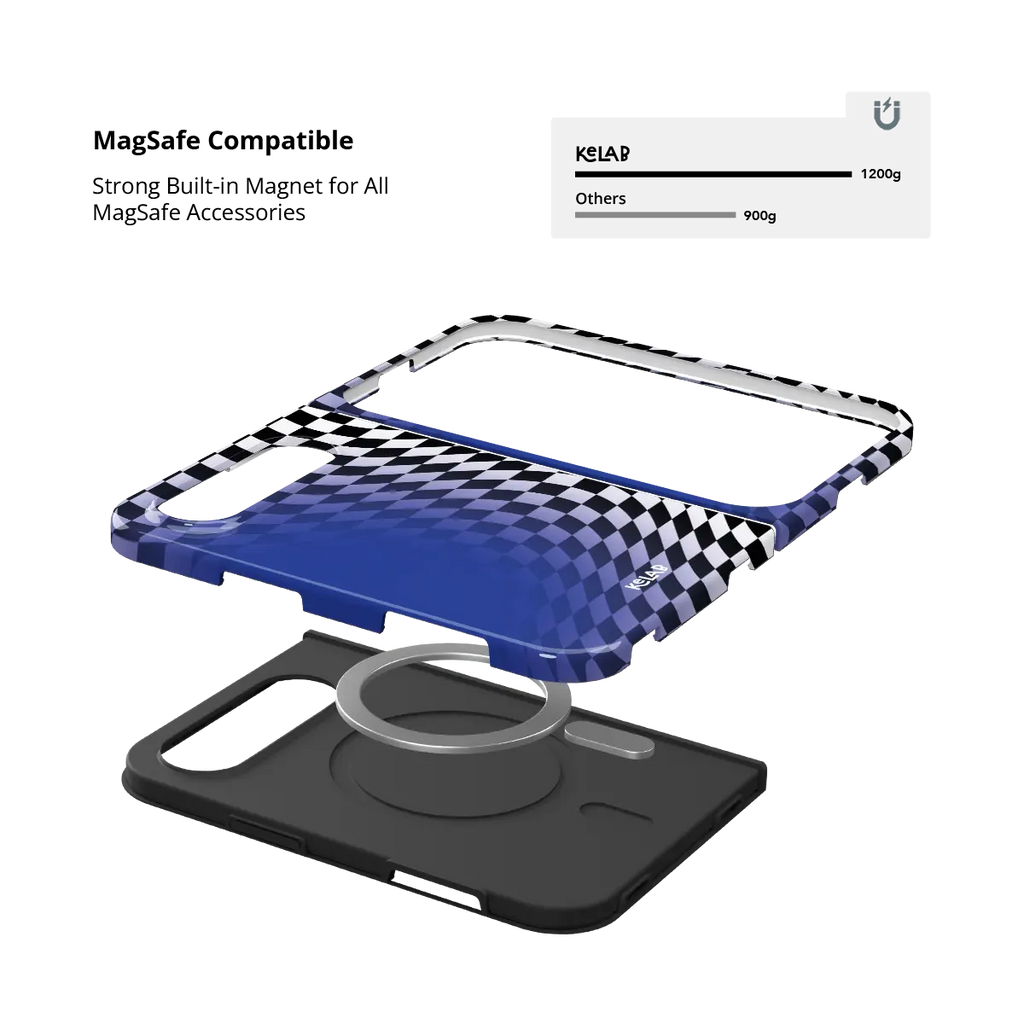 Blue Illusion | Blue Checkered Optical Illusion iPhone Case