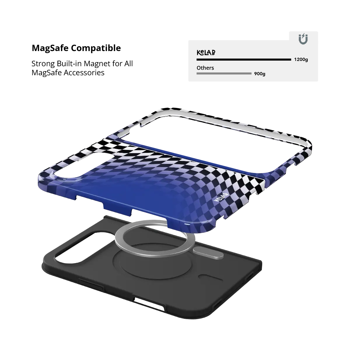 Blue Illusion | Blue Checkered Optical Illusion iPhone Case