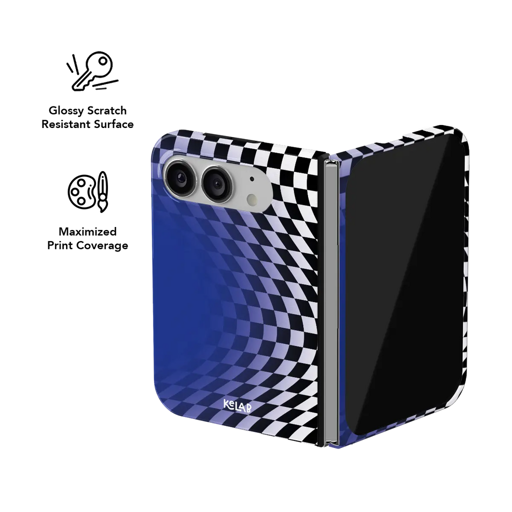 Blue Illusion | Blue Checkered Optical Illusion iPhone Case