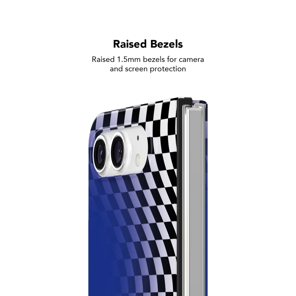 Blue Illusion | Blue Checkered Optical Illusion iPhone Case