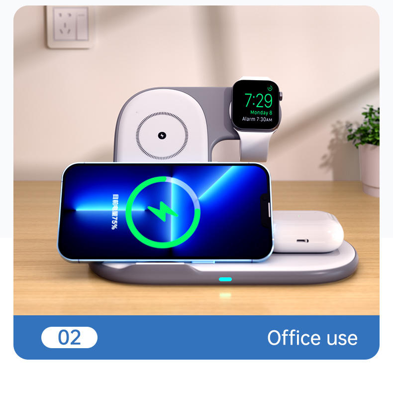 Folding 3-in-1 Wireless Charger – iPhone, Apple Watch & Earbuds