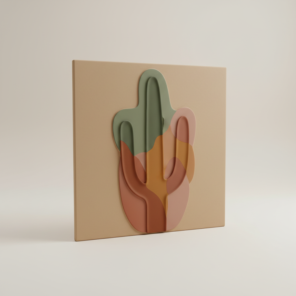 Saguaro cactus print on matte silicone from the "Botanical Flora Series" collection: Earth desert palette botanical prints...