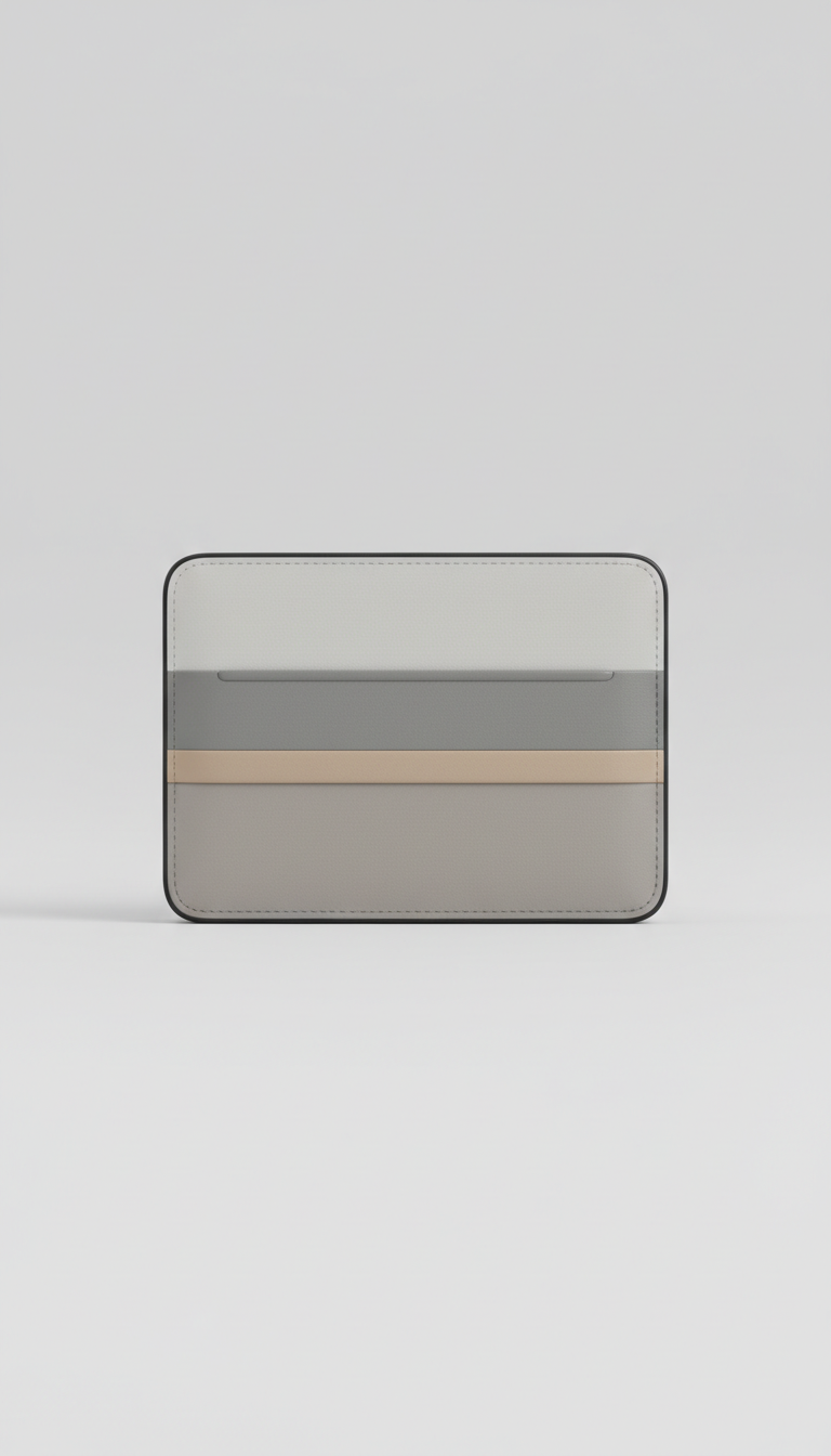 Slim RFID wallet, Default angle is a three-quarter view at eye-level to slightly above, highlighting product form and...