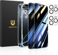 UNBREAKcable Privacy Screen Protector for iPhone 16 Pro Max (6.9-Inch), 2-Pack + 2 Lens Protectors｜25° Anti-Spy｜9H Hardness｜Anti-Fingerprint｜HD Clarity Tempered Glass