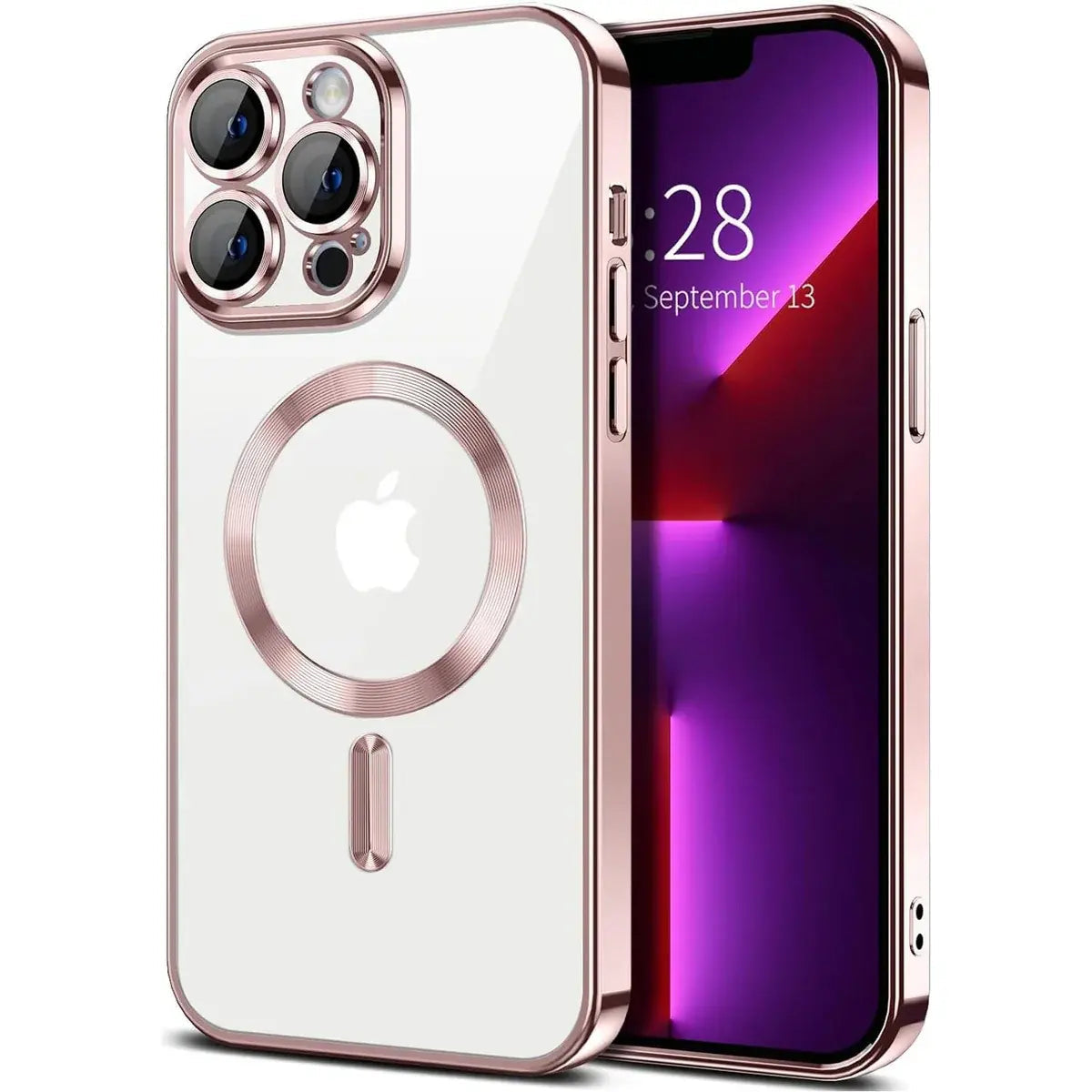 Entronix [Magnetic] Case Compatible with iPhone 13 Pro Max - [Clear Back] Luxury Glossy Cover