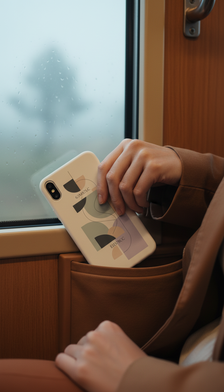 Sandstone minimal graphic case in use