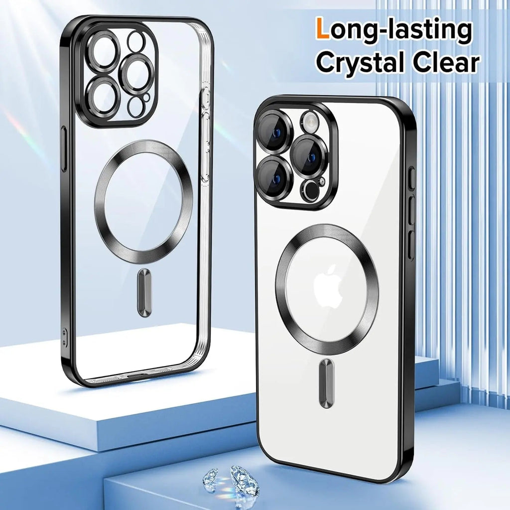 Entronix [Magnetic] Case Compatible with iPhone 13 Pro Max - [Clear Back] Luxury Glossy Cover