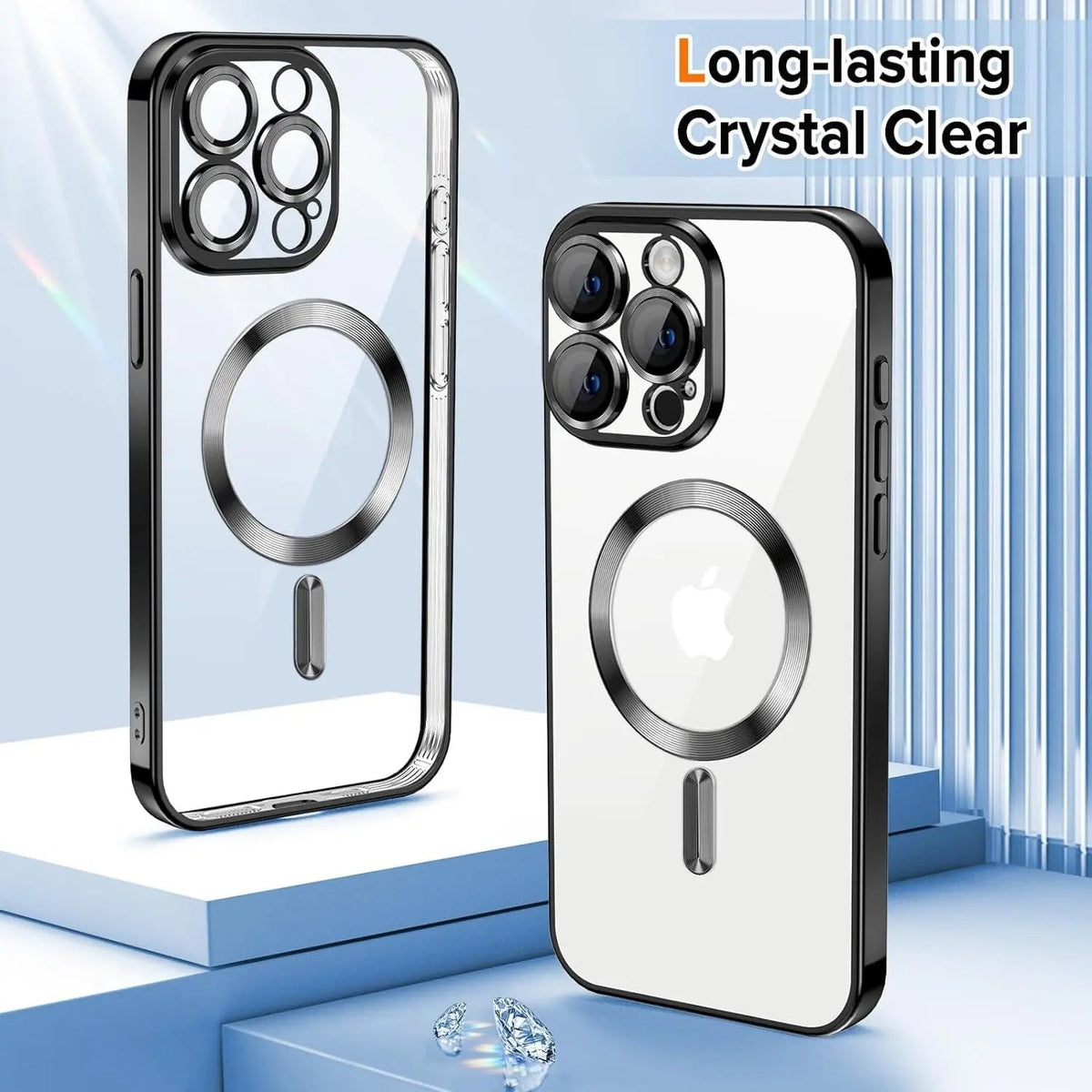 Entronix [Magnetic] Case Compatible with iPhone 13 Pro Max - [Clear Back] Luxury Glossy Cover