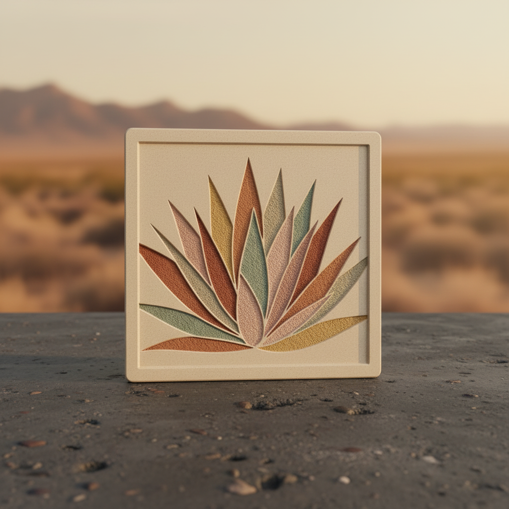 Agave Print on Tactile Silicone in a new setting