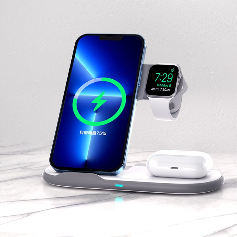 Folding 3-in-1 Wireless Charger – iPhone, Apple Watch & Earbuds