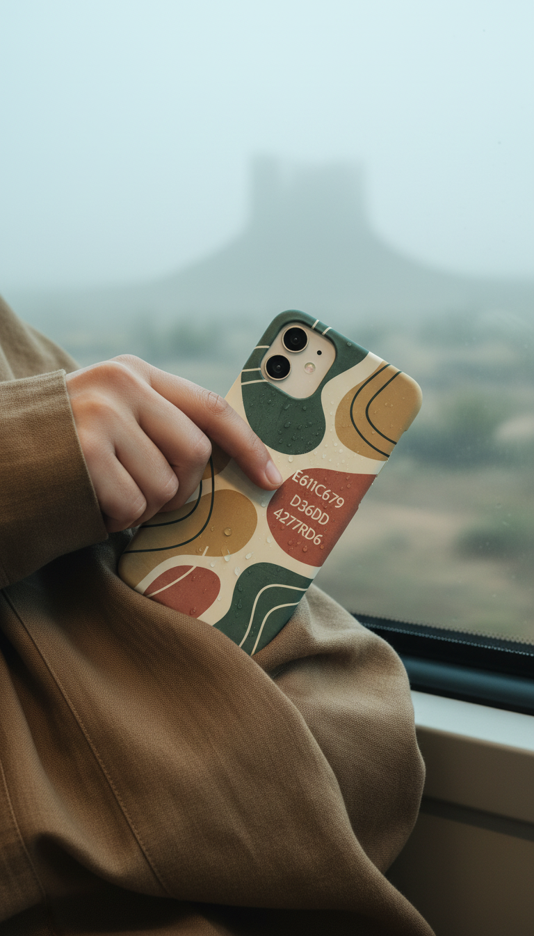 Custom Printed Phone Case, Sleek Finish in use
