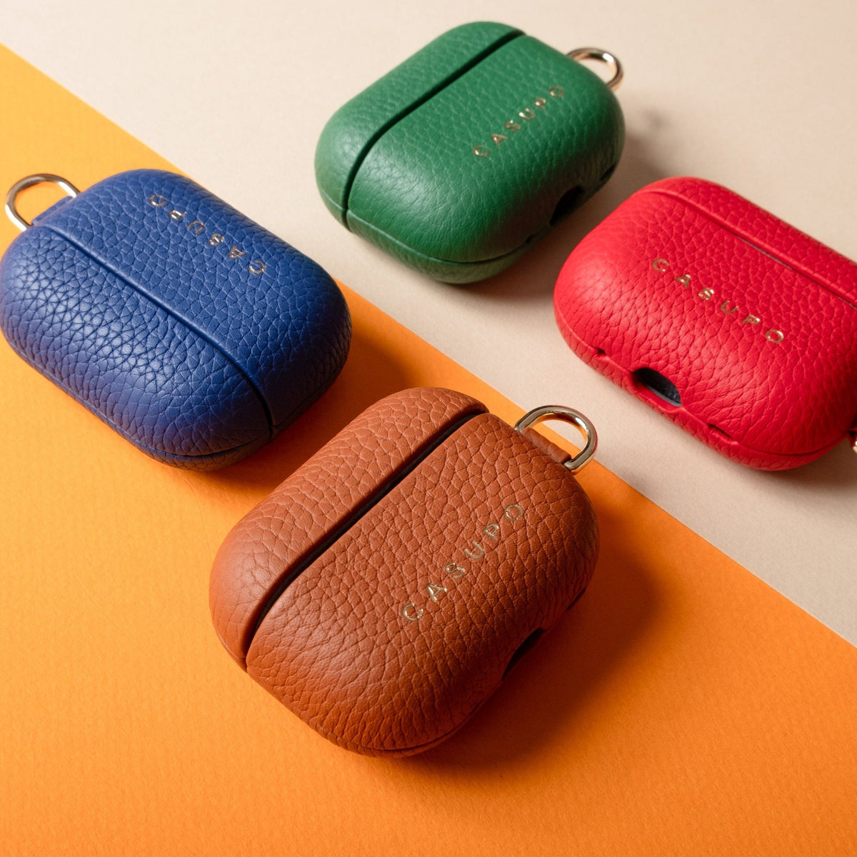Leather Airpod Case - Cobalt