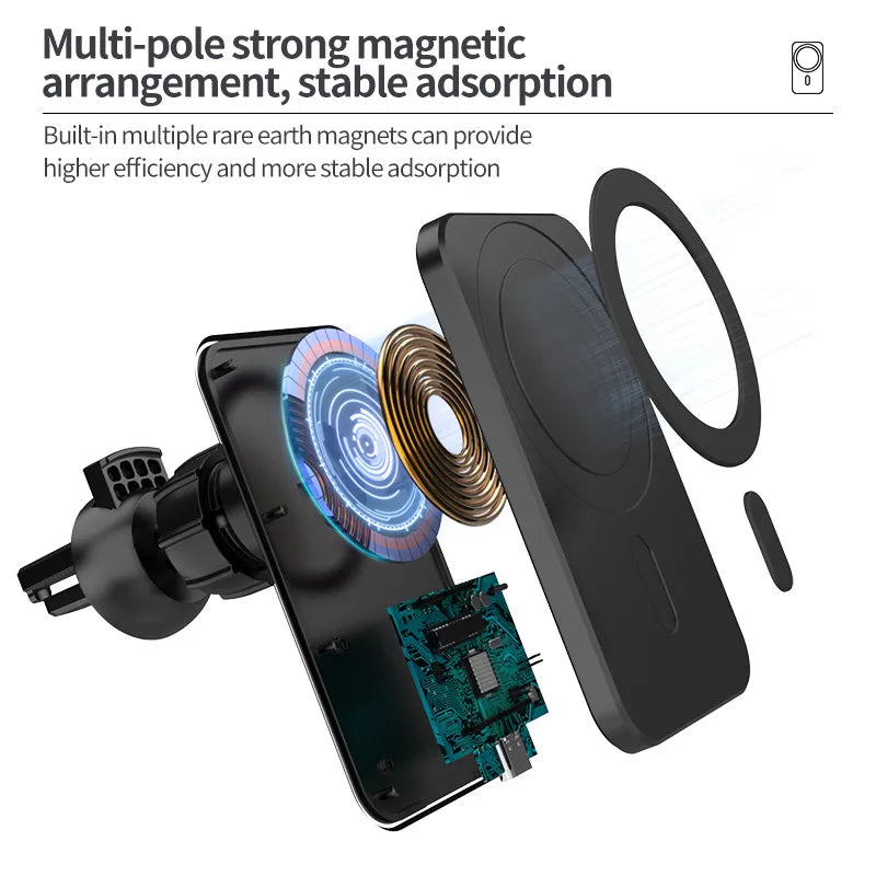 MagSafe Air Vent Car Charger – 15W Fast Charging Mount