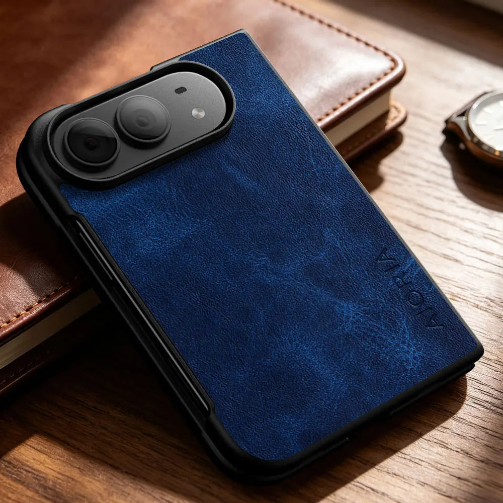 Luxury Vintage leather cover for iPhone duo case