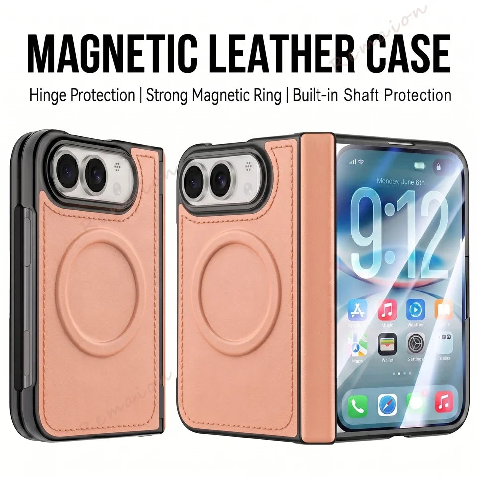 Luxury PU Leather Magnetic Phone Case For iPhone DUO