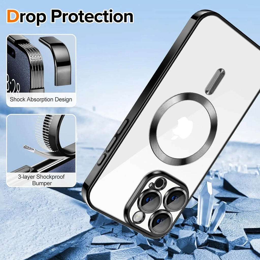 Entronix [Magnetic] Case Compatible with iPhone 13 Pro Max - [Clear Back] Luxury Glossy Cover