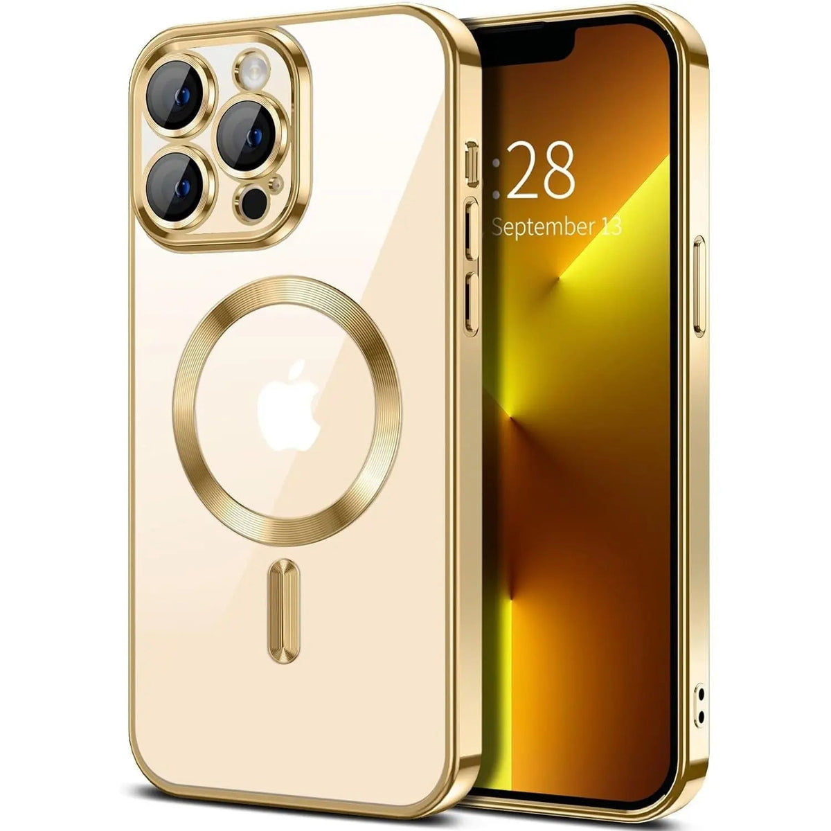 Entronix [Magnetic] Case Compatible with iPhone 13 Pro Max - [Clear Back] Luxury Glossy Cover